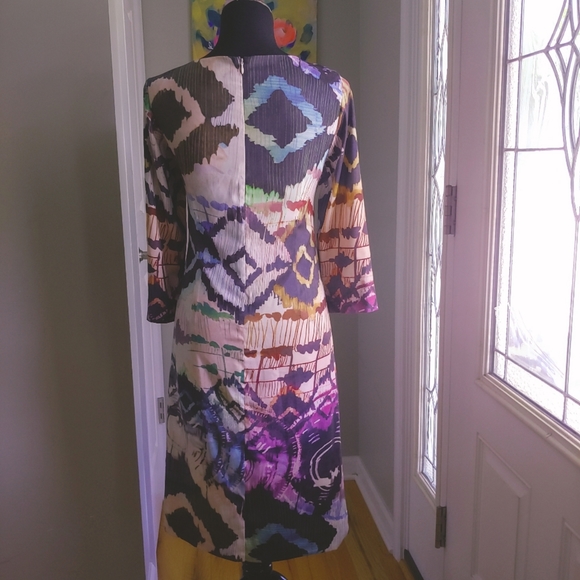 J. Peterman Unique Abstract Print Dress Size 8 - Picture 6 of 12